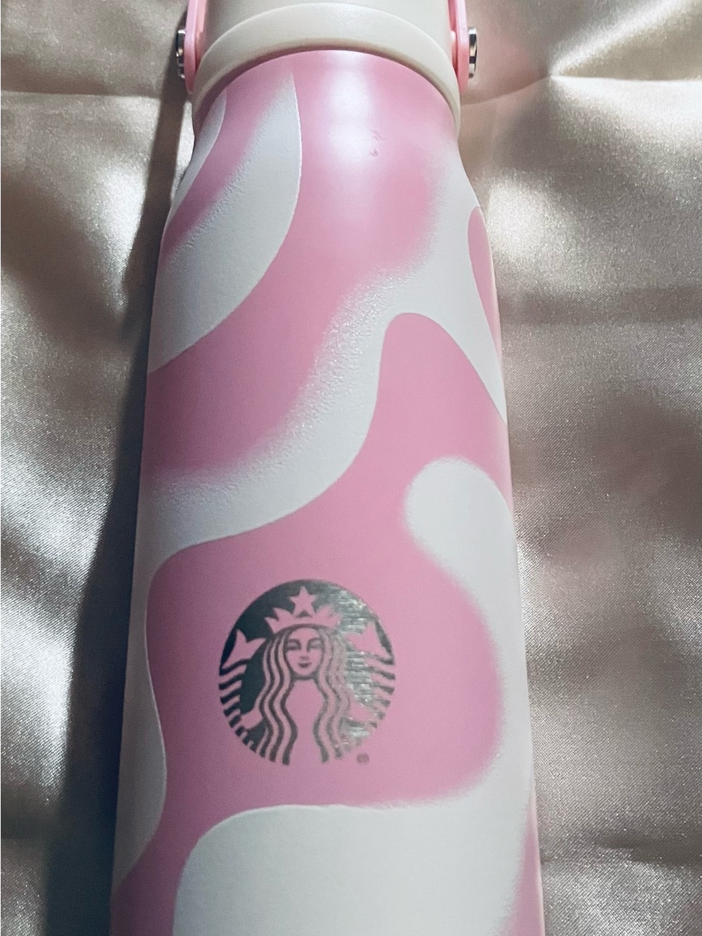 Starbucks Pink & White Swirl Insulated Tumbler Bottle